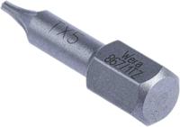 05066300001 Wera Torx Screwdriver Bit, TX 5 Tip, 25 mm, 25 mm Overall