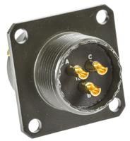 62gb-50t12-03pn Amphenol Limited, 62GB 3 Way Flange Mount MIL Spec Circular Connector Receptacle, Pin Contacts,Shell Size 12, Bayonet