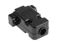 mhccov-9sc-bk MH Connectors MHCCOV Series ABS D Sub Backshell, 9 Way, Strain Relief