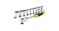 stmt82671-0 Stanley 11-Piece 1/2 Standard Socket Set with Ratchet, 12 point