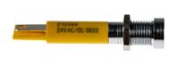 210-989 RS PRO Yellow Panel Mount Indicator, 24V dc, 8mm Mounting Hole Size, Solder Tab Termination