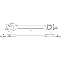 85519 GearWrench Combination Ratchet Spanner, 19mm, Metric, Double Ended, 9.8 in Overall
