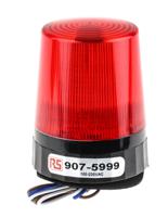 907-5999 RS PRO Red Flashing Beacon, 110 → 230 V ac, Screw Mount, LED Bulb, IP67