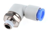 ksl08-01s SMC KSL Series Elbow Threaded Adaptor, R 1/8 Male to Push In 8 mm, Threaded-to-Tube Connection Style