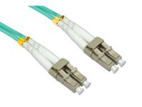 284-6999 RS PRO LC to LC Duplex Multi Mode OM4 Fibre Optic Cable, 3mm, Light Blue, 30m