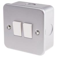768-3526 RS PRO Grey Metal Clad Switch, 2 Way, 2 Gang