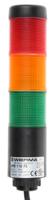 69811075 Werma Kompakt Series Red/Green/Yellow Signal Tower, 3 Lights, 24 V, Base Mount