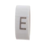 531-07865-hobs85-pvc-wh HellermannTyton HODS85 Slide On Cable Markers, Black on White, Pre-printed "E", 1.8 → 6.3mm Cable, 531-07865