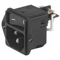 dc110021001 Schurter C14 Panel Mount, Screw Mount IEC Connector Male, 10A, 250 V ac, Fuse Size 27.60 x 31.60mm