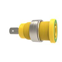 rs-seb-7077-ni-gnge Schutzinger Green/Yellow Female Banana Connector, 4 mm Connector, Tab Termination, 24A, 1kV, Nickel Plating