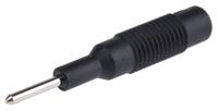 973600100 Hirschmann Black, Male to Female Test Connector Adapter With Brass contacts and Nickel Plated - Socket Size: 4mm