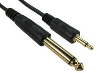 236-8992 RS PRO Male 6.35mm Mono Jack to Male 3.5mm Mono Jack Aux Cable, Black, 15m