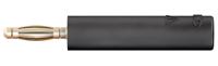 240115-21 Staubli Black, Male to Female Test Connector Adapter With Brass contacts and Gold Plated - Socket Size: 4mm