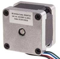 892-8723 RS PRO Hybrid, Permanent Magnet Stepper Motor, 0.21Nm Torque, 9 V, 1.8°, 39.2 x 39.2mm Frame, 5mm Shaft