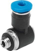 qsmlv-m5-4-i Festo QS Series Elbow Threaded Adaptor, M5 Male to Push In 4 mm, Threaded-to-Tube Connection Style, 130831