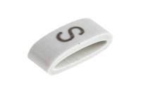 531-07879-hobs85-pvc-wh HellermannTyton HODS85 Slide On Cable Markers, Black on White, Pre-printed "S", 1.8 → 6.3mm Cable, 531-07879
