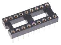 ar-18-hzl-tt ASSMANN WSW 2.54mm Pitch Vertical 18 Way, Through Hole Turned Pin Open Frame IC Dip Socket, 3A