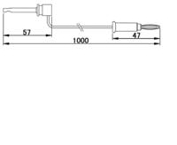 tla-106 Teishin Electric Test lead, Black, Red, 1m Lead Length