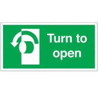 146-410 RS PRO Vinyl Polyester Sign Turn To Open Sign With English Text