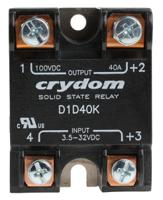 d1d40k Sensata Crydom 1-DC Series Solid State Relay, 40 A dc Load, Panel Mount, 100 V dc Load, 32 V dc Control