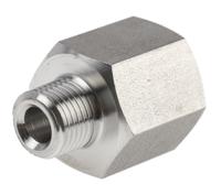 1861-10-13 Legris Stainless Steel Pipe Fitting, Straight Hexagon Increaser, Male R 1/8in x Female G 1/4in