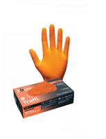 a-td07-or-l Traffi TD07 Orange Powder-Free Nitrile Disposable Gloves, Size L, 50Pair per Pack