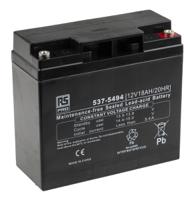 537-5494 RS PRO 12V T12 Sealed Lead Acid Battery, 18Ah
