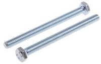 917-2854 RS PRO Bright Zinc Plated Steel, Hex Bolt, M6 x 75mm