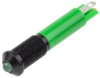 210-333 RS PRO Green Panel Mount Indicator, 24V dc, 6mm Mounting Hole Size, Solder Tab Termination