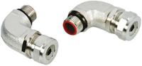 spl12m1690-x-5 Adaptaflex 90° Adapter, Conduit Fitting, 12mm Nominal Size, M16, Brass, Silver IP67 rating