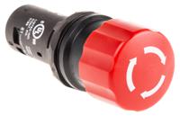 ce3t-10r-11 ABB 1SFA Series Twist Release Emergency Stop Push Button, Panel Mount, 22.5mm Cutout, SPDT, IP66, IP67, IP69K