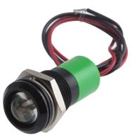 722-7495 RS PRO Green Panel Mount Indicator, 110V ac, 14mm Mounting Hole Size, Lead Wires Termination, IP67
