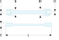 4311x13 Facom 43 Series Flare Nut Spanner, 11mm, Metric, Double Ended, 143 mm Overall