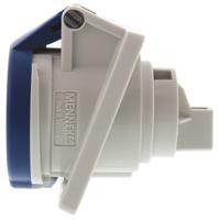 1463 MENNEKES IP44 Blue Panel Mount 3P Angled Industrial Power Socket, Rated At 16A, 230 V