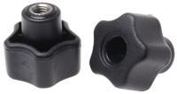 702-7673 RS PRO Black Multiple Lobes Clamping Knob, M6, Threaded Through Hole