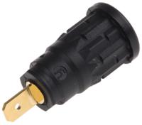 972361100 Hirschmann Test & Measurement Black Female Banana Socket, 4 mm Connector, 24A, 1000V ac/dc, Gold Plating
