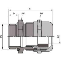 5210307053112070 Lapp SKINTOP Series Metallic Nickel Plated Brass Cable Gland, M63 Thread, 34mm min., 45mm max., IP68