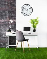 11528 Orium Silver Radio Controlled Analog Wall Clock, 40cm Diameter