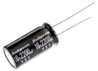 16yxf2200m125x25 Rubycon 2200μF Aluminium Electrolytic Capacitor 16V dc, Radial, Through Hole - 16YXF2200M12.5X25