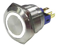 811-8427 RS PRO Illuminated Push Button Switch, Latching, Panel Mount, 16mm Cutout, SPDT, White LED, 250V ac, IP65, IP67