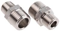 0900-13-17 Legris LF3000 Series Straight Threaded Adaptor, R 1/4 Male to R 3/8 Male, Threaded Connection Style