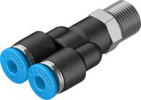 qsy-18-4 Festo Y Threaded Adaptor, Push In 4 mm to Push In 4 mm, Threaded-to-Tube Connection Style, 153138