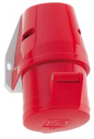 112002 Bals IP44 Red Wall Mount 3P + N + E Industrial Power Socket, Rated At 32A, 415 V