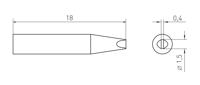 t0050109399 Weller RTMS 015 S MS 1.5 mm Screwdriver Soldering Iron Tip for use with WXMPS-MS (Smart) Soldering Iron