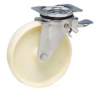 13810651 Guitel Hervieu Braked Swivel Castor Wheel, 400kg Capacity, 150mm Wheel