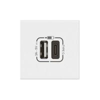 077570l Legrand Mosaic White 2 Gang USB Socket, 2 Poles, 3A, Indoor Use