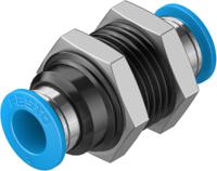 qss-8 Festo QSS Series Bulkhead Tube-to-Tube Adaptor, Push In 8 mm to Push In 8 mm, Tube-to-Tube Connection Style, 153159