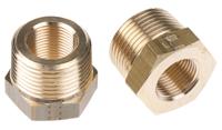 0163-27-17 Legris Brass Pipe Fitting, Straight Threaded Reducer, Male R 3/4in to Female G 3/8in