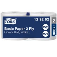129262 Tork Tork Basic Paper 2 Ply Rolled White Paper Towel, 340 m x 235mm, 2-Ply, 971 Sheets