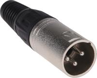 457-904 RS PRO Cable Mount XLR Connector, Male, 250 V ac, 3 Way, Silver Plating